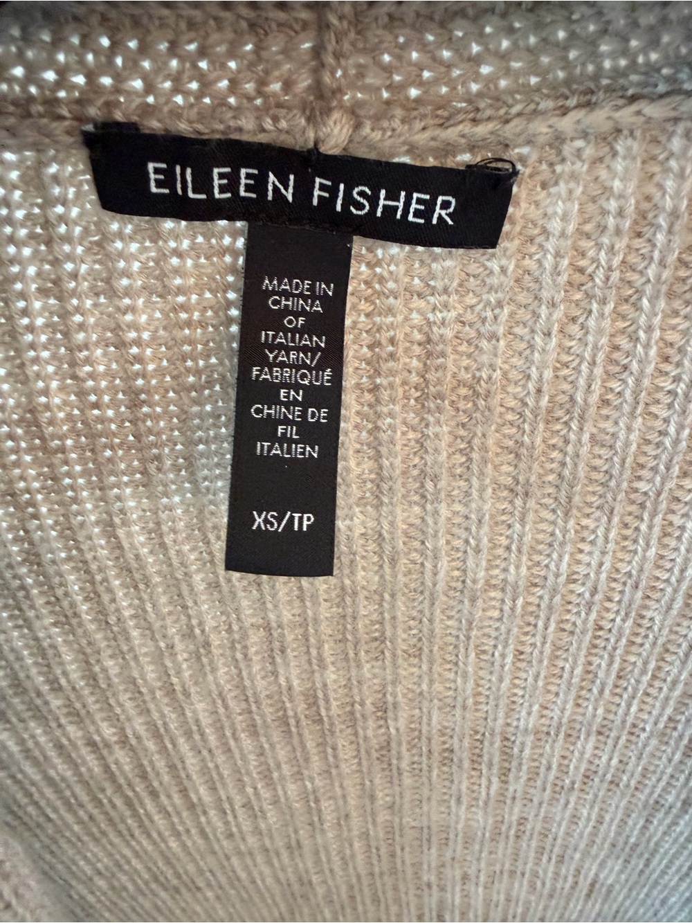 Eileen Fisher Lightweight Open-Front Cardigan in Taupe - Picture 3 of 4